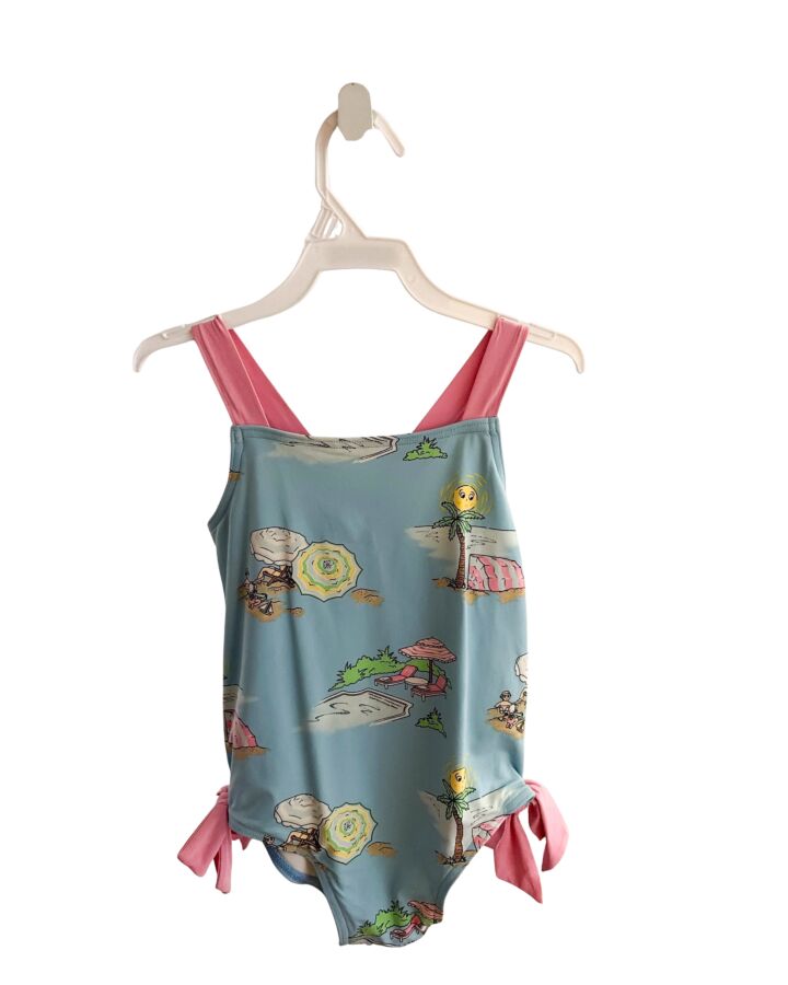 THE BEAUFORT BONNET COMPANY  BLUE   PRINTED DESIGN 1-PIECE SWIMSUIT WITH BOW