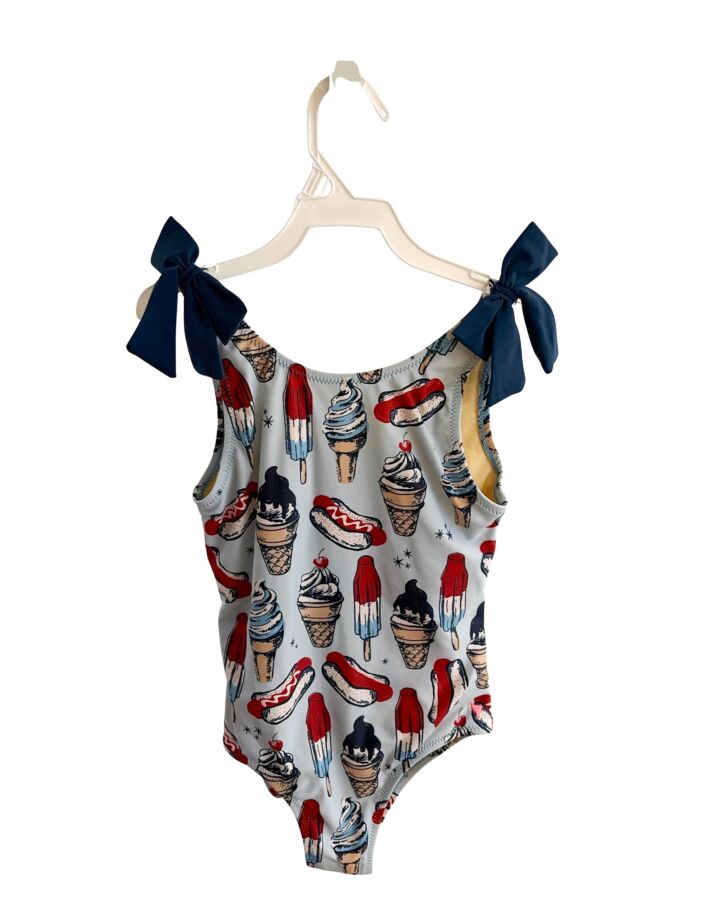 PINK CHICKEN  BLUE   PRINTED DESIGN 1-PIECE SWIMSUIT