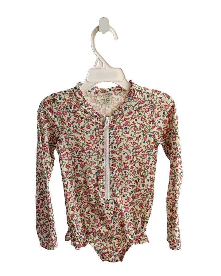 OLIVIER LONDON  MULTI-COLOR  FLORAL  1-PIECE SWIMSUIT WITH RUFFLE