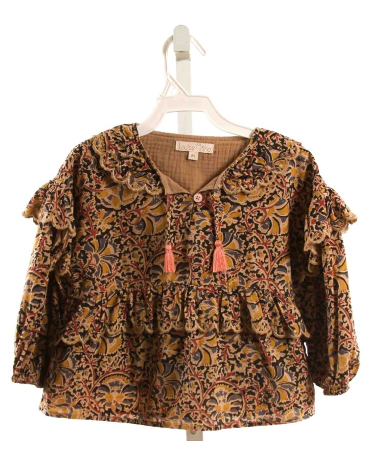 LOUISE MISHA  BROWN    DRESS SHIRT WITH RUFFLE