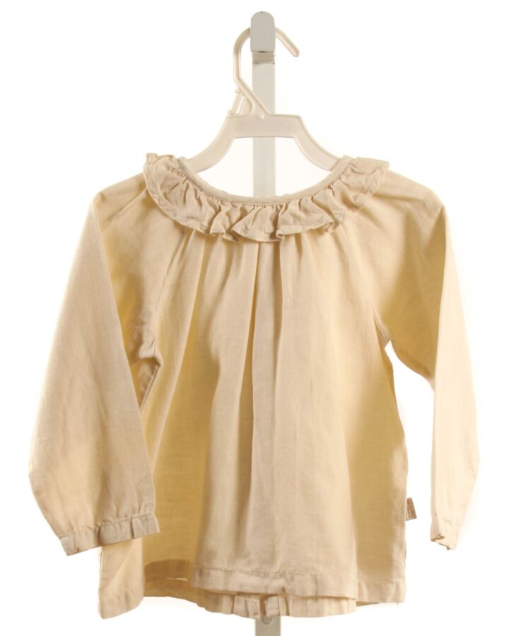 POUDRE ORGANIC  IVORY LINEN   SHIRT-LS WITH RUFFLE