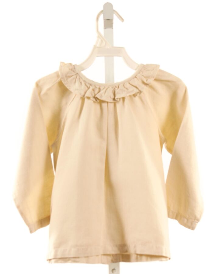 POUDRE ORGANIC  IVORY LINEN   SHIRT-LS WITH RUFFLE