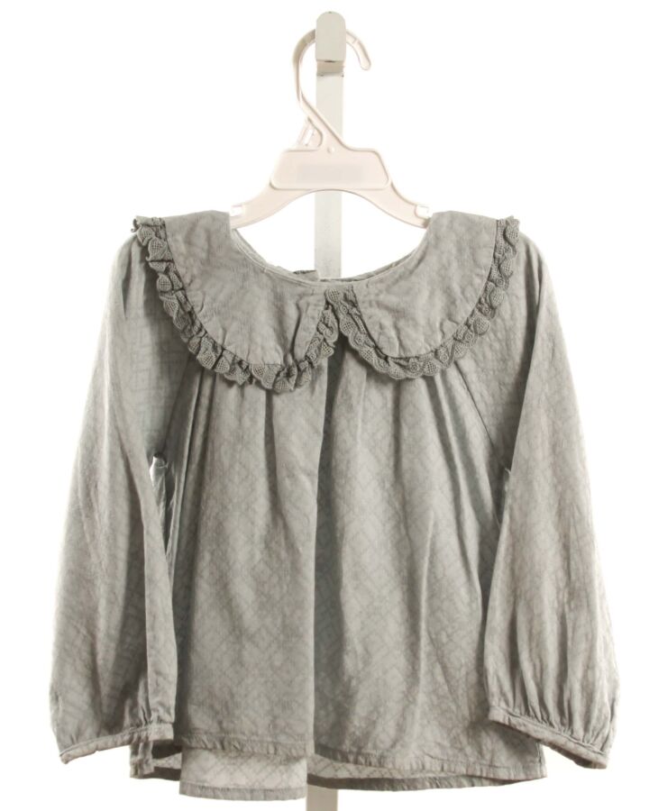 YELLOW PELOTA  GRAY    SHIRT-LS WITH EYELET TRIM