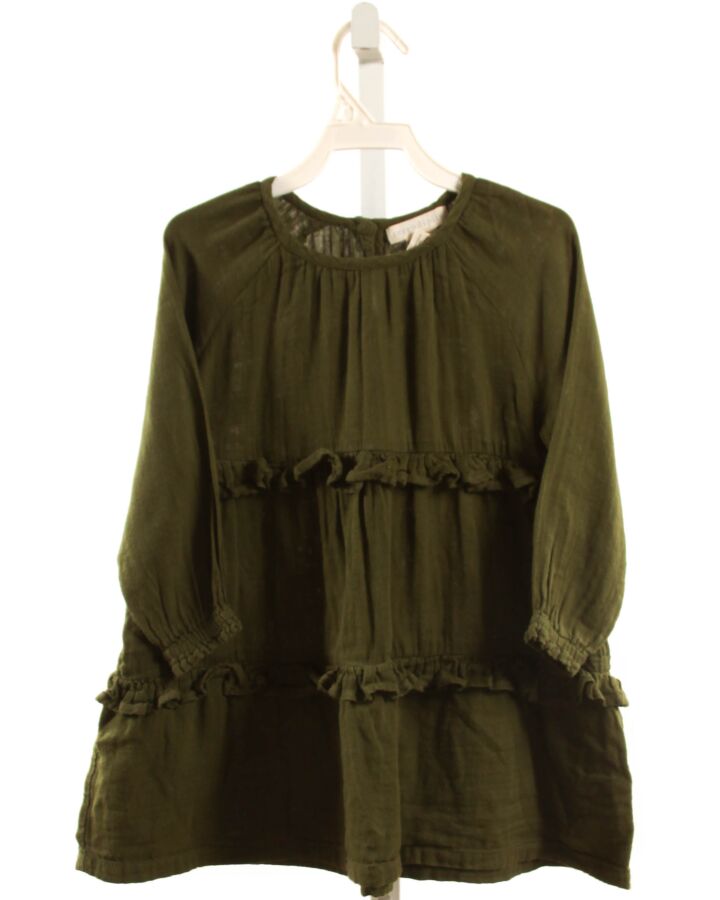 SERENDIPITY  FOREST GREEN    DRESS WITH RUFFLE