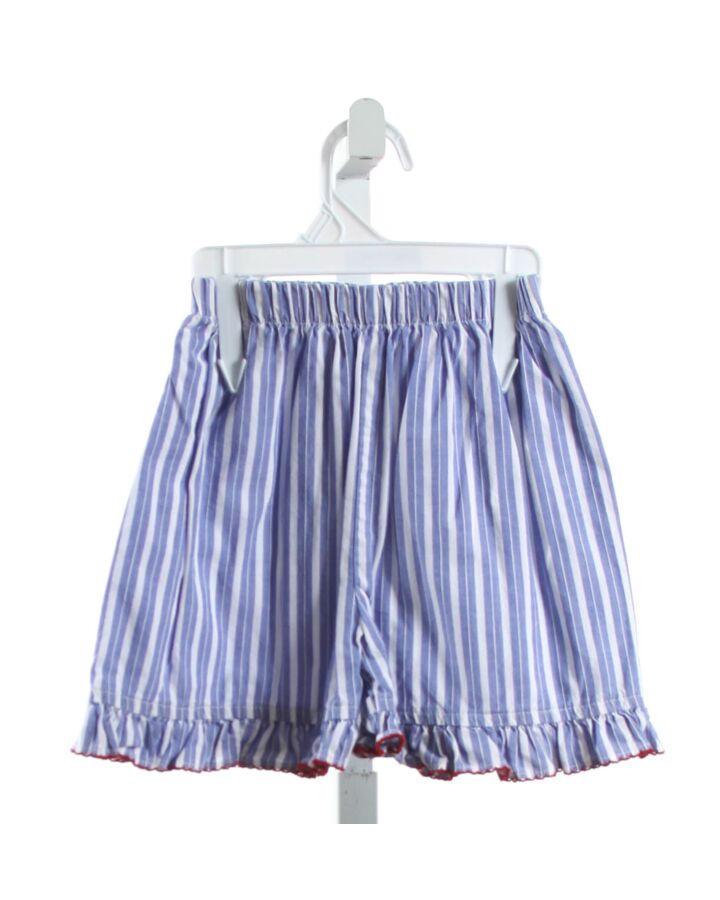 ZUCCINI  BLUE  STRIPED  SHORTS WITH PICOT STITCHING