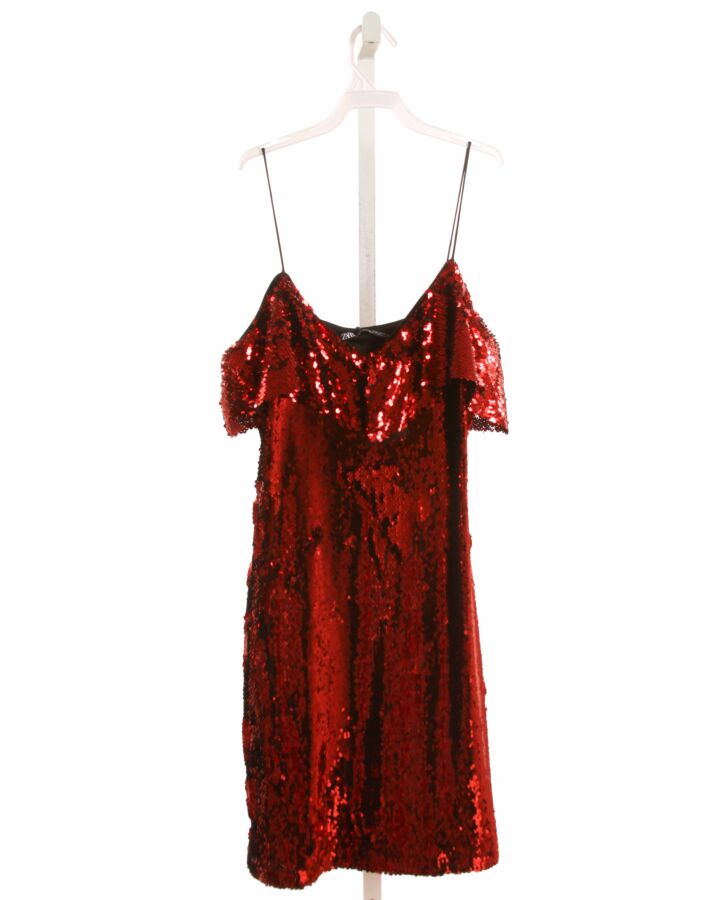 ZARA  CRIMSON   SEQUINED PARTY DRESS