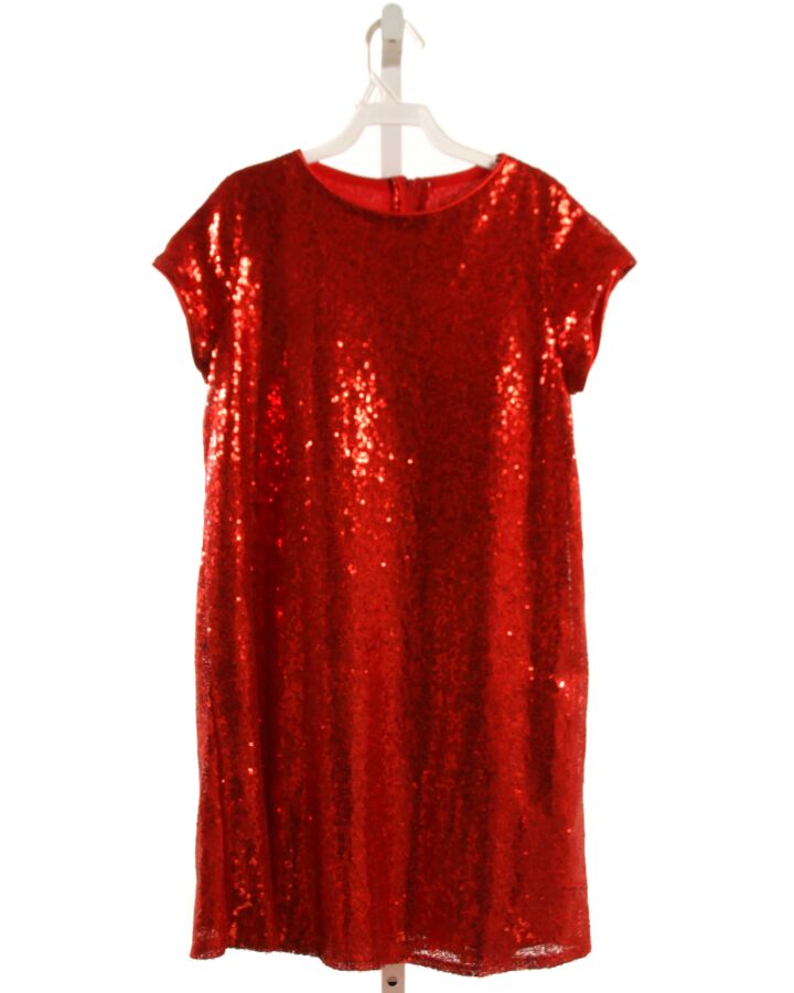 PETITE ADELE  RED   SEQUINED PARTY DRESS