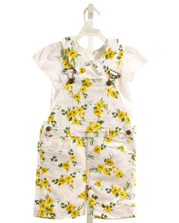 DOTTY DUNGAREES  YELLOW  FLORAL  ROMPER