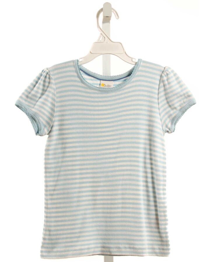 MINI BODEN  LT BLUE  STRIPED  KNIT SS SHIRT