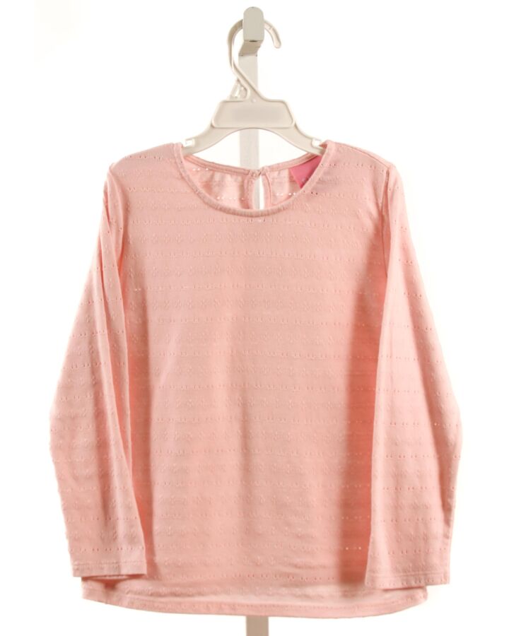 BISBY BY LITTLE ENGLISH  PINK EYELET   KNIT LS SHIRT