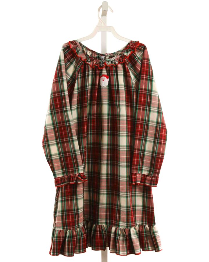 SWEET DREAMS  RED  PLAID EMBROIDERED LOUNGEWEAR