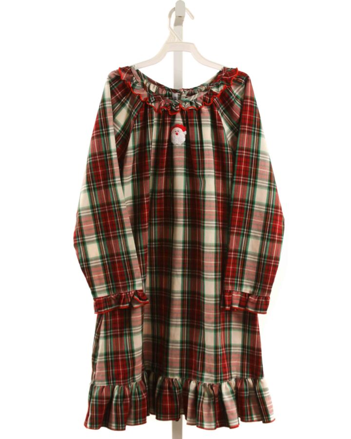 SWEET DREAMS  RED  PLAID EMBROIDERED LOUNGEWEAR