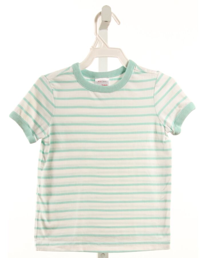 HANNA ANDERSSON  MINT  STRIPED  KNIT SS SHIRT