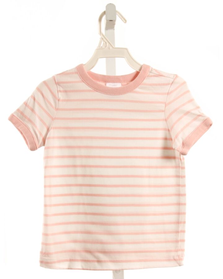 HANNA ANDERSSON  LT PINK  STRIPED  KNIT SS SHIRT