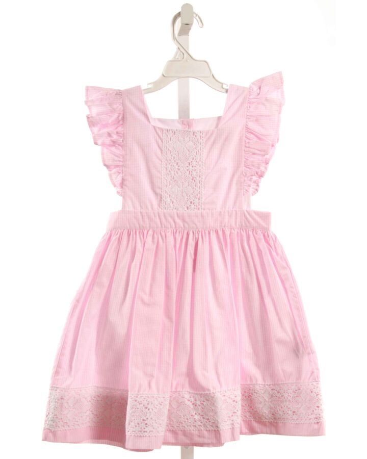 SMOCKINGBIRD  PINK  GINGHAM  DRESS WITH LACE TRIM