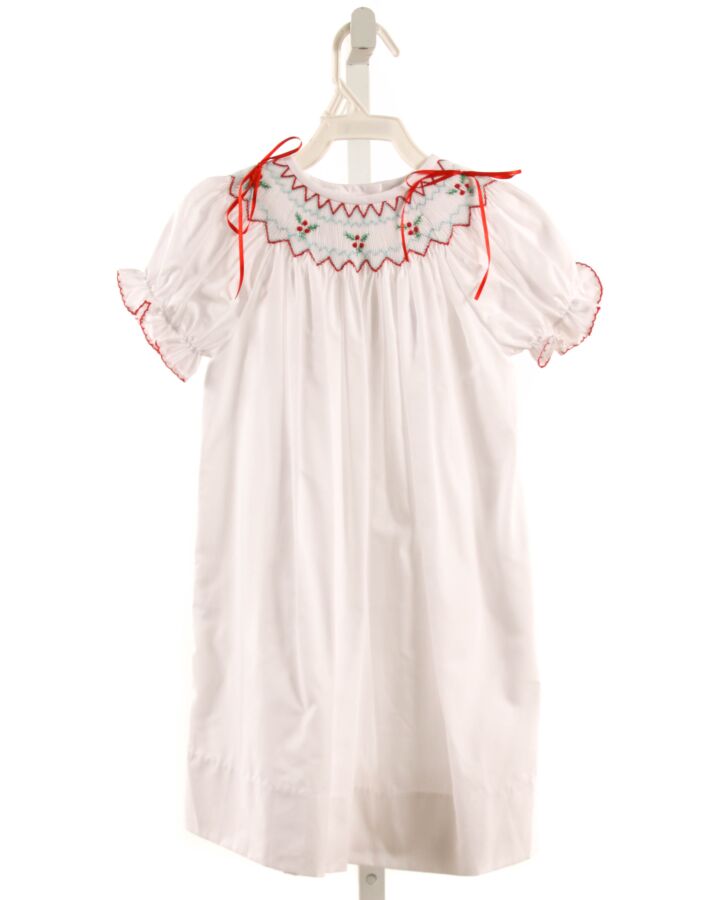 LULU BEBE  WHITE   SMOCKED DRESS WITH PICOT STITCHING