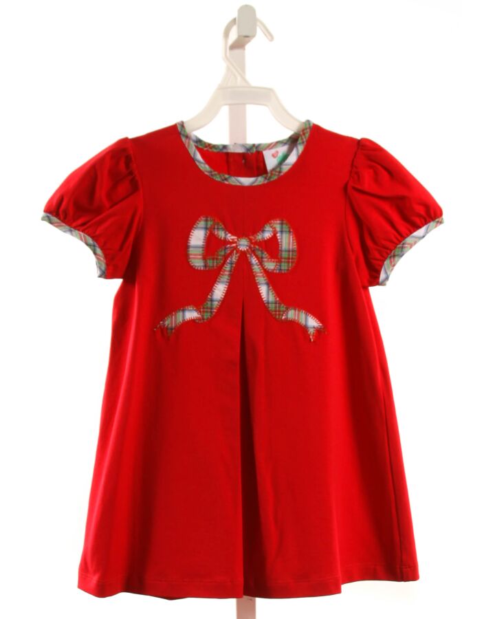 SHRIMP & GRITS  RED   APPLIQUED KNIT DRESS