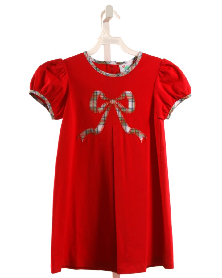 SHRIMP & GRITS  RED   APPLIQUED KNIT DRESS