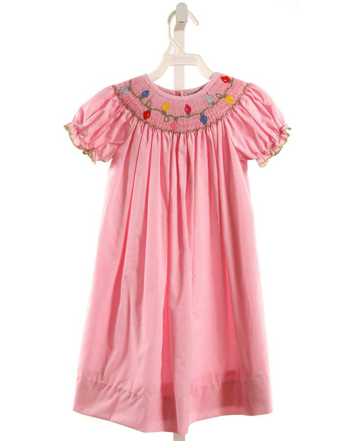 CLASSIC WHIMSY  PINK  GINGHAM SMOCKED DRESS