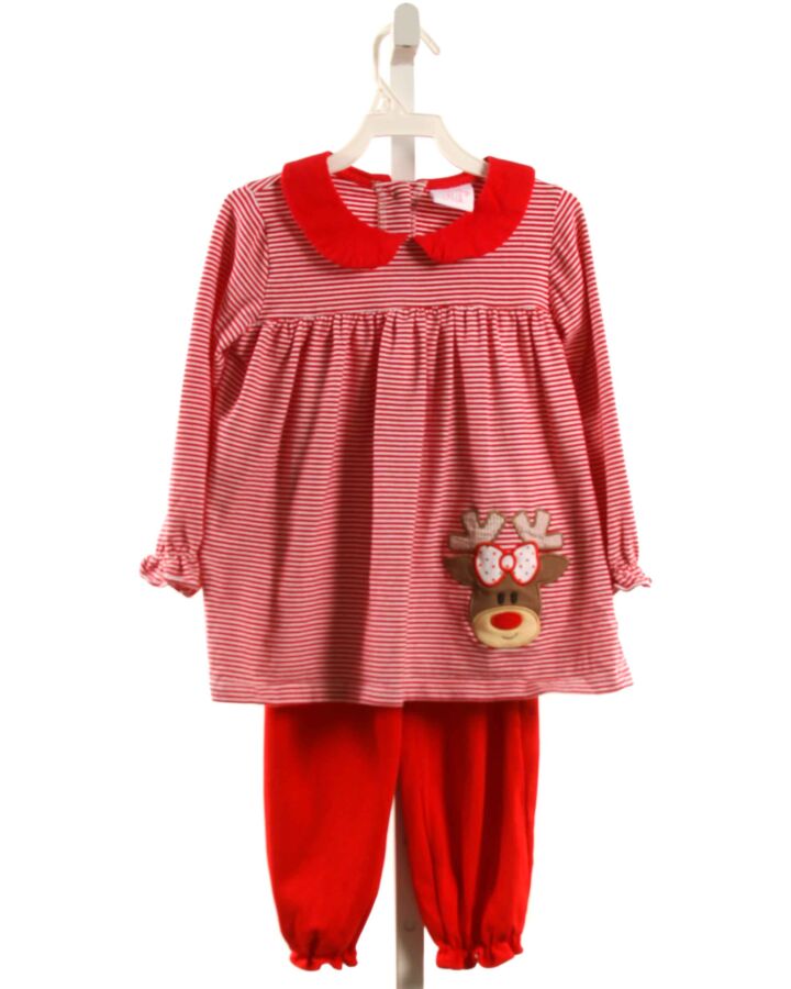 STITCHY FISH  RED  STRIPED APPLIQUED 2-PIECE OUTFIT