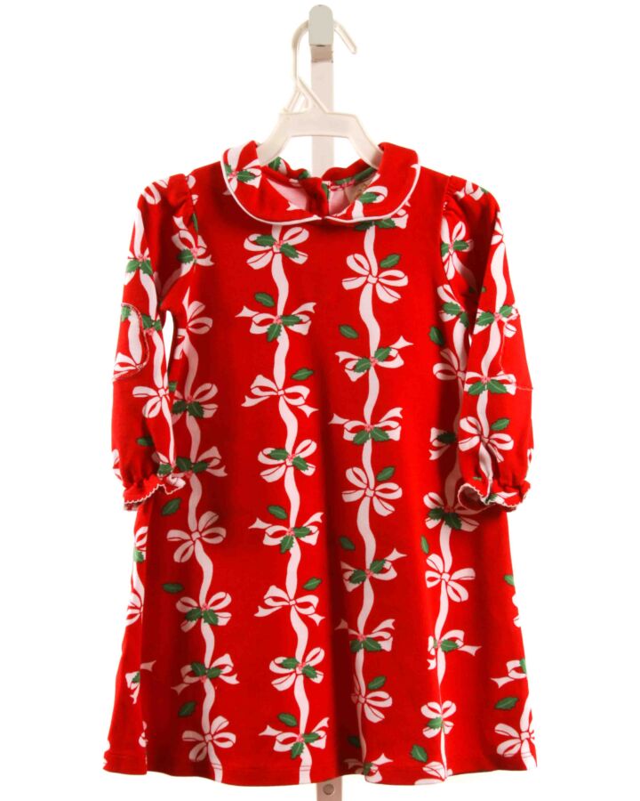 THE BEAUFORT BONNET COMPANY  RED    KNIT DRESS WITH PICOT STITCHING