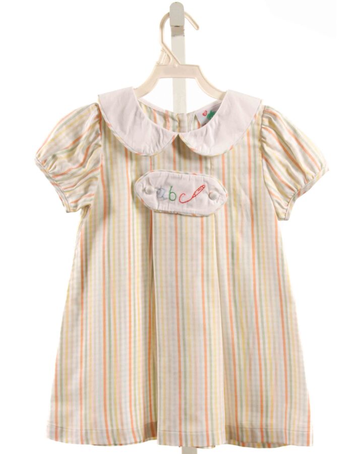 SHRIMP & GRITS  MULTI-COLOR  STRIPED EMBROIDERED DRESS