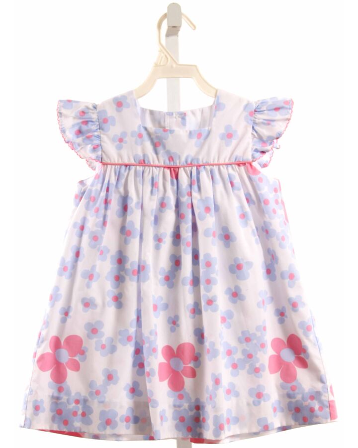 THE BEAUFORT BONNET COMPANY  LT BLUE  FLORAL  DRESS WITH PICOT STITCHING