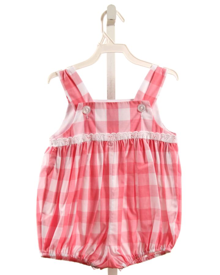 THE BEAUFORT BONNET COMPANY  PINK  GINGHAM  BUBBLE WITH EYELET TRIM