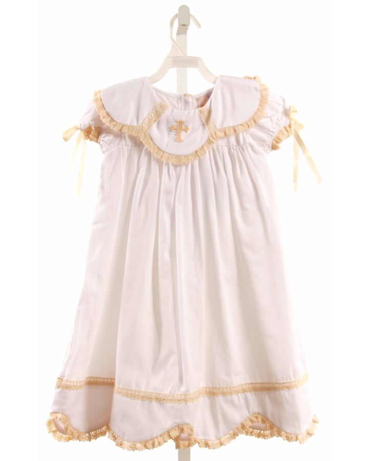 SMOCKINGBIRD  WHITE   EMBROIDERED DRESS WITH LACE TRIM