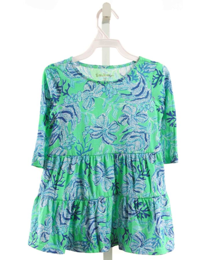LILLY PULITZER  BLUE  FLORAL  KNIT DRESS