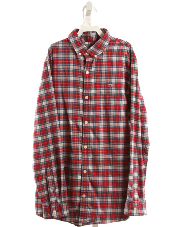 VINEYARD VINES  RED FLANNEL PLAID  DRESS SHIRT