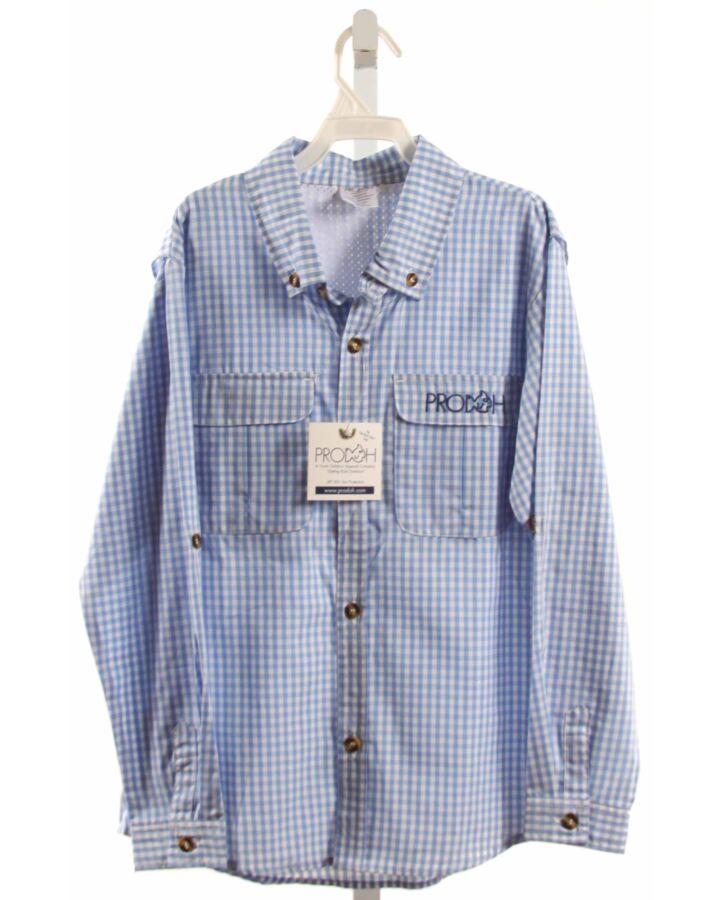 PRODOH  LT BLUE  GINGHAM  DRESS SHIRT