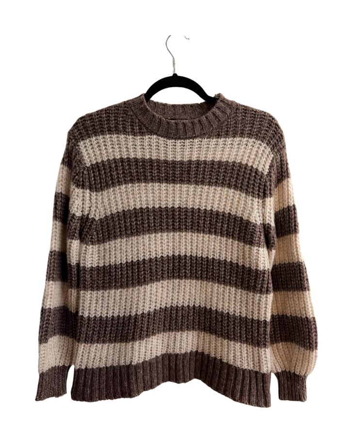ZARA  PURPLE  STRIPED  SWEATER