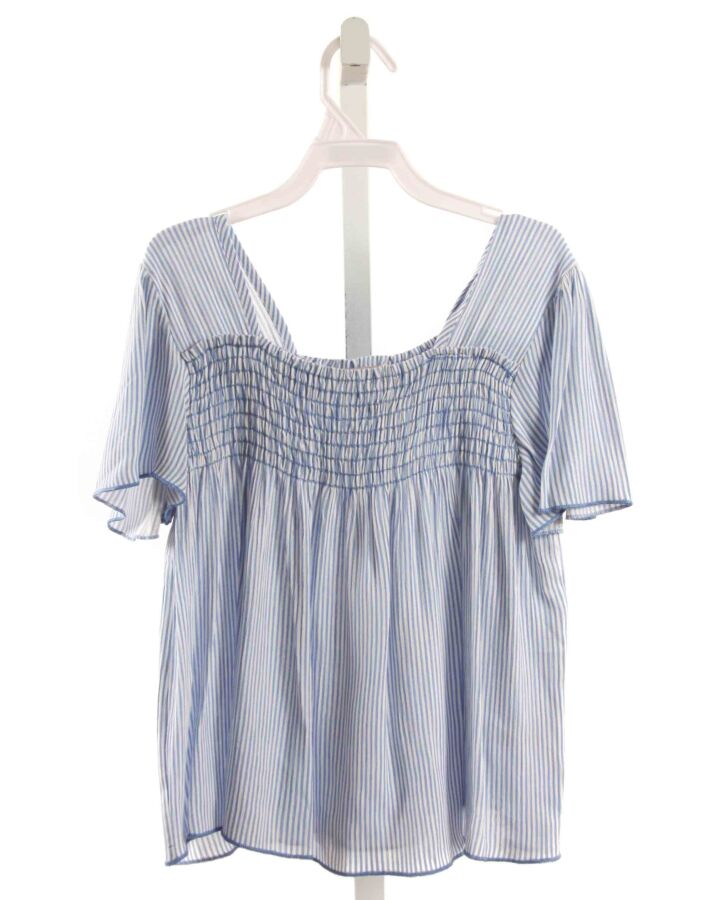 PAPER CRANE  LT BLUE  STRIPED SMOCKED SHIRT-SS