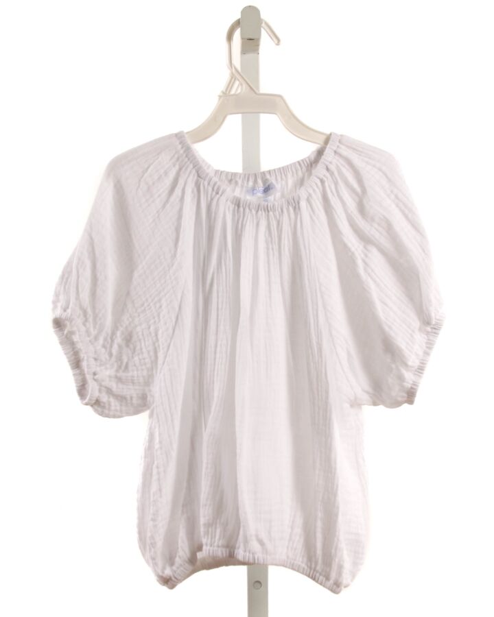 PLEAT.  WHITE   SMOCKED SHIRT-SS