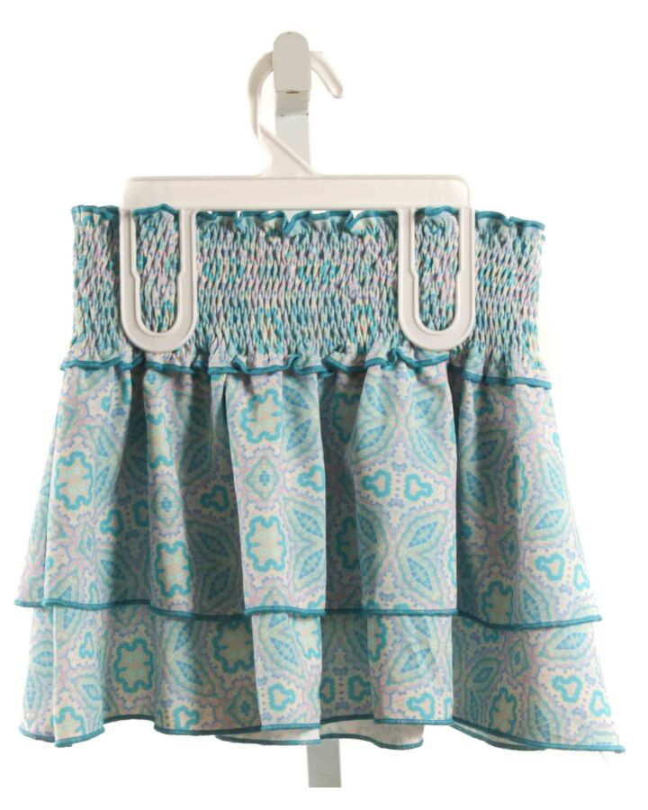 PLEAT.  AQUA   SMOCKED SKIRT