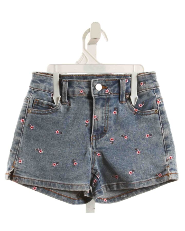 TRACTR  DENIM  FLORAL EMBROIDERED SHORTS