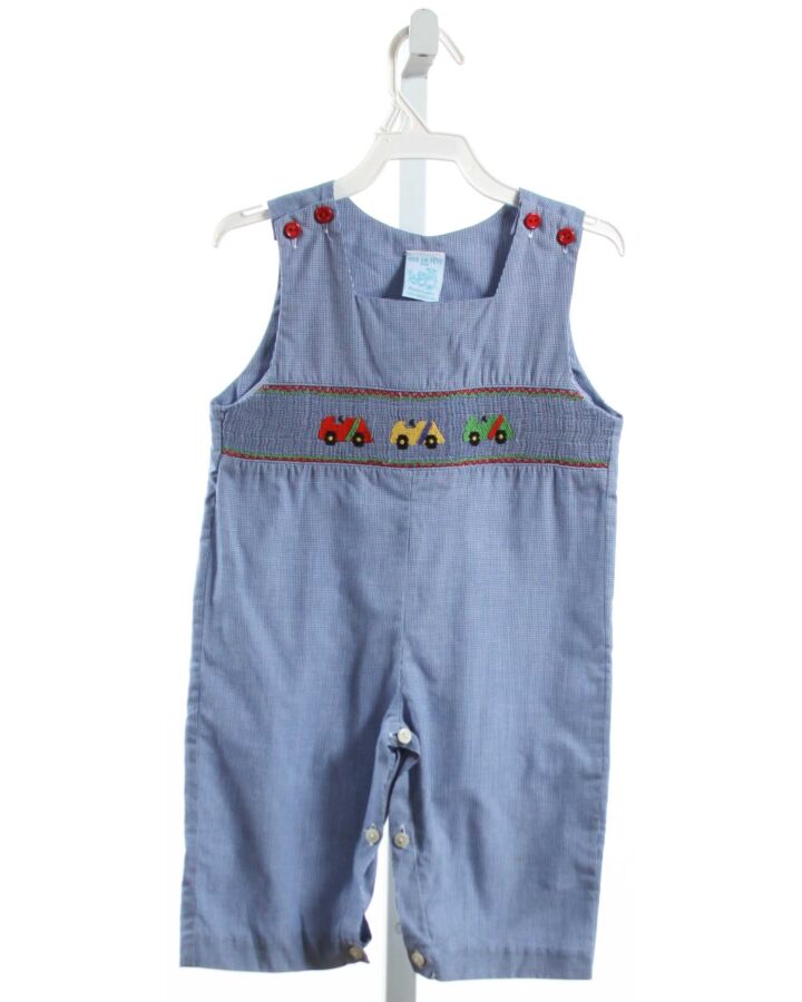 VIVE LA FETE  BLUE  MICROCHECK SMOCKED LONGALL