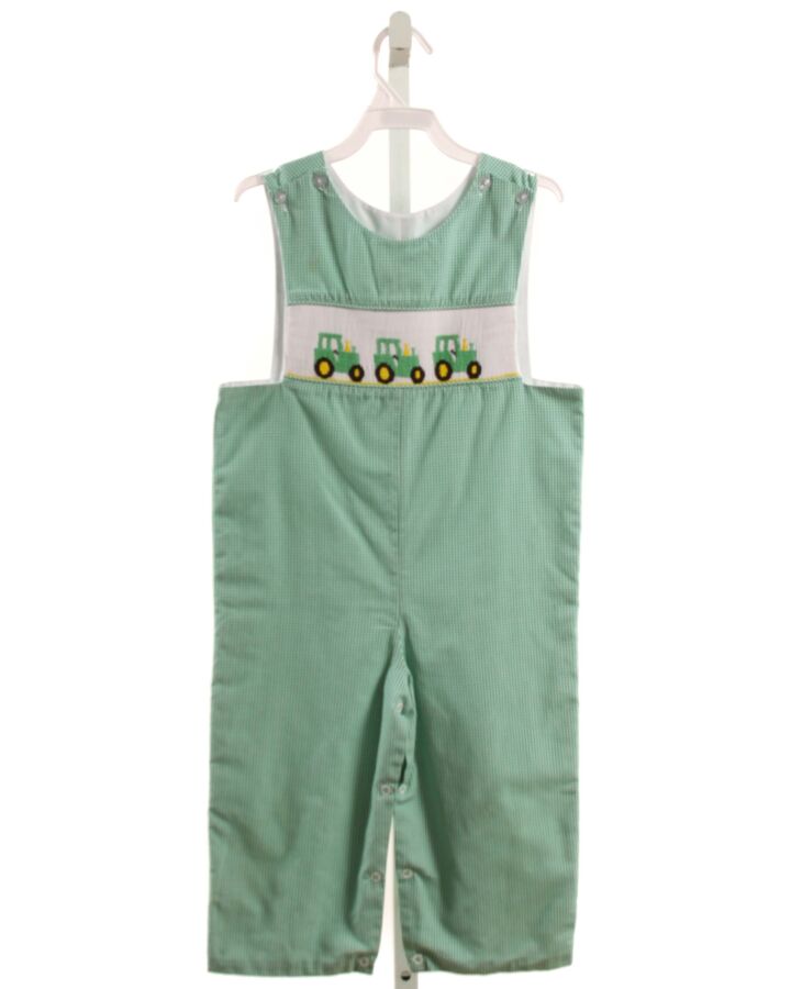 STITCHY FISH  GREEN  GINGHAM SMOCKED LONGALL