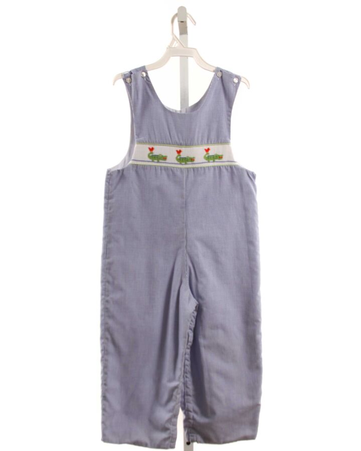 PETIT BEBE  BLUE  GINGHAM SMOCKED LONGALL