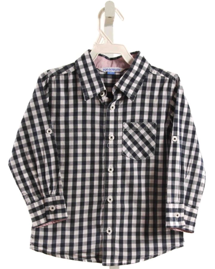 RUFFLE BUTTS  BLUE  GINGHAM  DRESS SHIRT