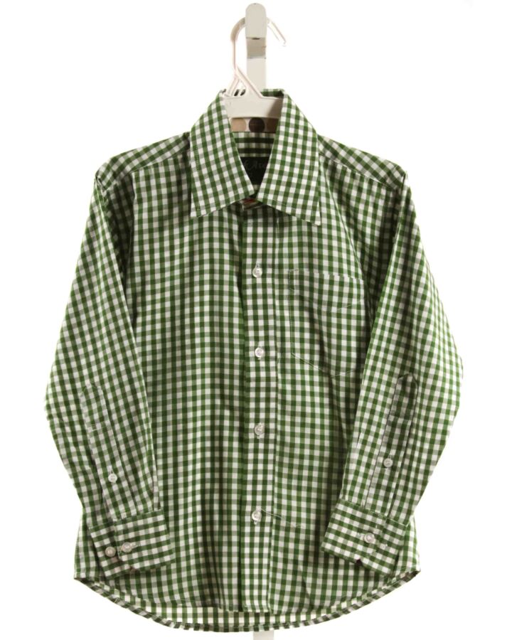 PARK AVE  GREEN  GINGHAM  DRESS SHIRT