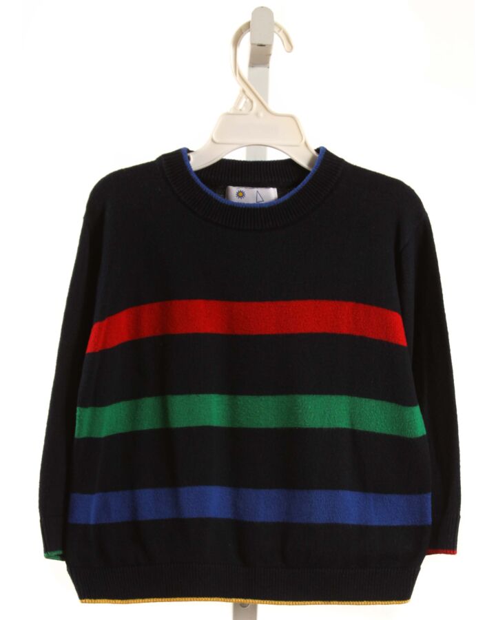 FLORENCE EISEMAN  BLUE  STRIPED  SWEATER