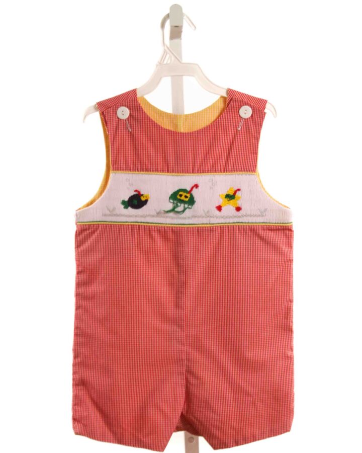 WISH UPON A STAR  RED  GINGHAM SMOCKED JON JON