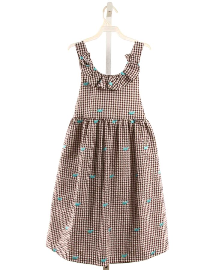 KELLY'S KIDS  BROWN SEERSUCKER GINGHAM  DRESS