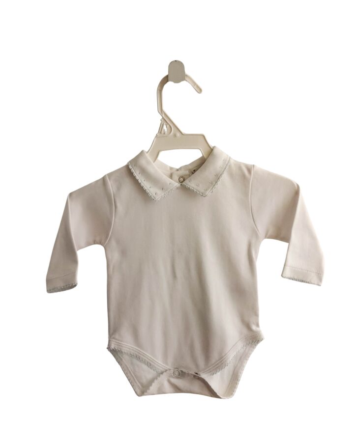 KISSY KISSY  WHITE    KNIT LS SHIRT WITH PICOT STITCHING