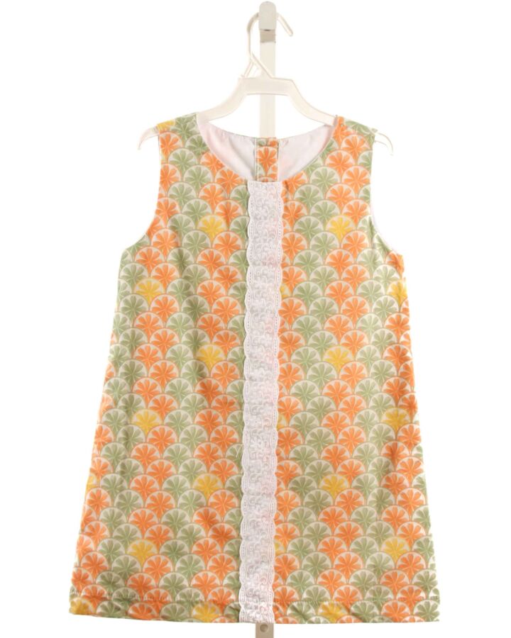 BELLA BLISS  ORANGE    DRESS WITH LACE TRIM
