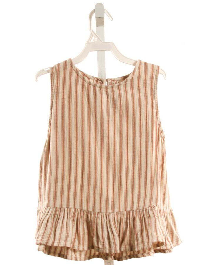RYLEE & CRU  BROWN  STRIPED  SLEEVELESS SHIRT