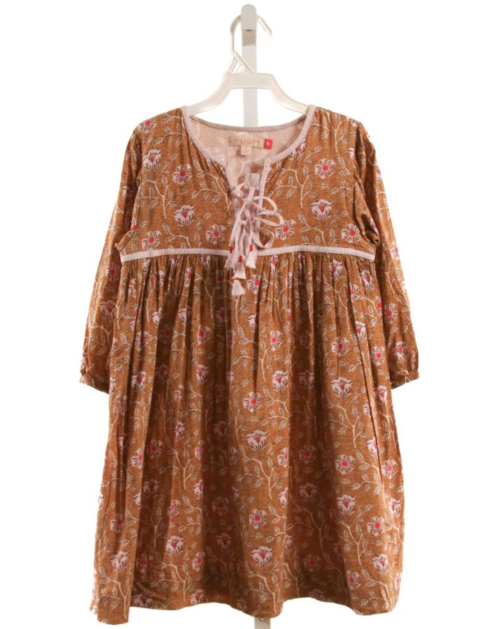 PINK CHICKEN  BROWN  FLORAL  DRESS