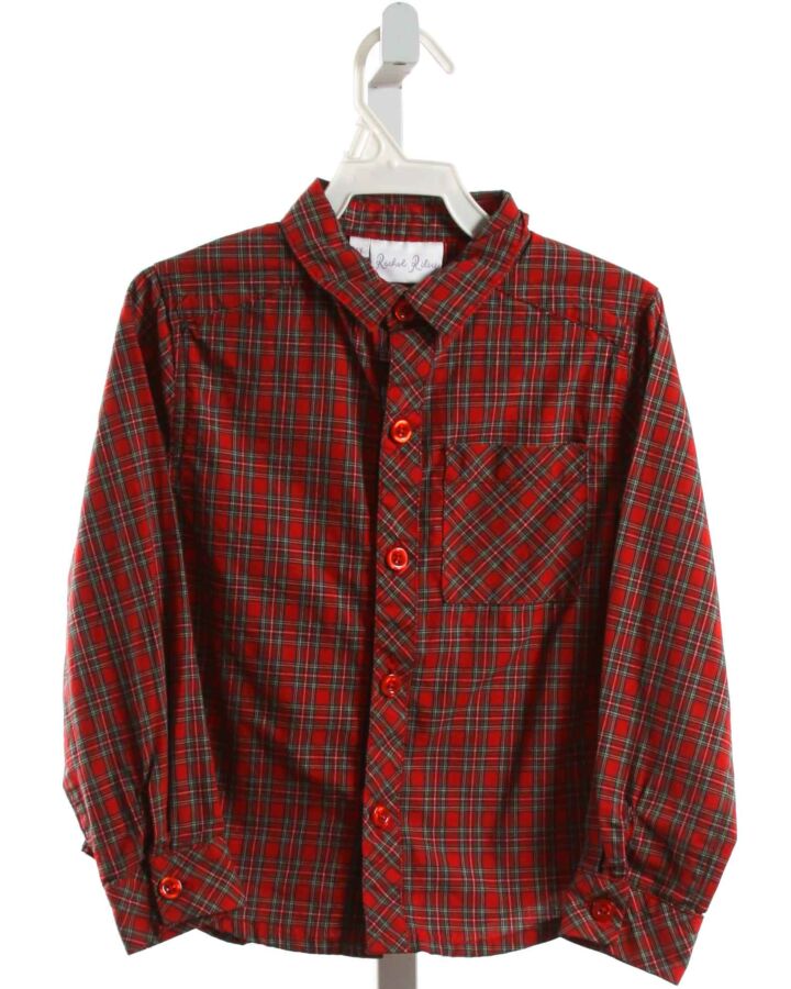 RACHEL RILEY  RED  PLAID  DRESS SHIRT